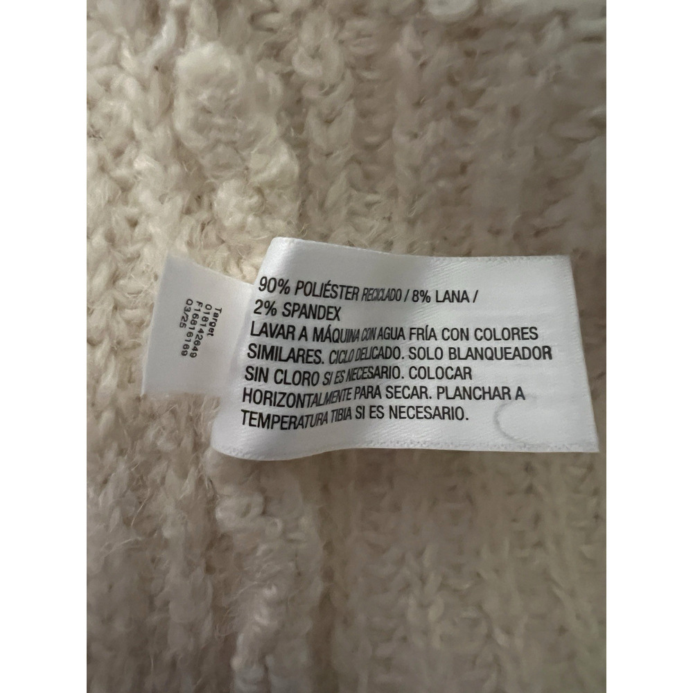 New Day Cable Knit Fisherman Pullover Cream Sweater Mens XS Womens Medium New - Picture 8 of 9